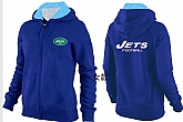 Womens New York Jets Team Logo 2015 Full Zip Hoodie-36