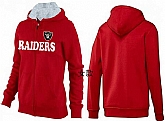 Womens Oakland Raiders Team Logo 2015 Full Zip Hoodie-19