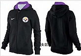 Womens Pittsburgh Steelers Team Logo 2015 Full Zip Hoodie-67,baseball caps,new era cap wholesale,wholesale hats