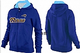 Womens St. Louis Rams Team Logo 2015 Full Zip Hoodie-15,baseball caps,new era cap wholesale,wholesale hats