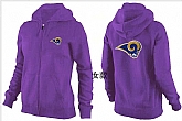 Womens St. Louis Rams Team Logo 2015 Full Zip Hoodie-32