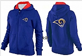Womens St. Louis Rams Team Logo 2015 Full Zip Hoodie-36