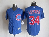 Majestic Chicago Cubs #34 Jon Lester Blue MLB Stitched Jerseys,baseball caps,new era cap wholesale,wholesale hats