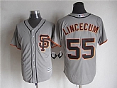 Majestic San Francisco Giants #55 Tim Lincecum Gray MLB Stitched Jerseys,baseball caps,new era cap wholesale,wholesale hats