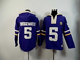 Minnesota Vikings #5 Teddy Bridgewater Purple 2015 New Stitched Hoodie,baseball caps,new era cap wholesale,wholesale hats