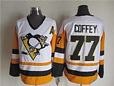 Pittsburgh Penguins #77 Paul Coffey CCM Throwback White-Yellow Jerseys