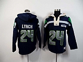 Seattle Seahawks #24 Marshawn Lynch Dark Blue 2015 New Stitched Hoodie,baseball caps,new era cap wholesale,wholesale hats