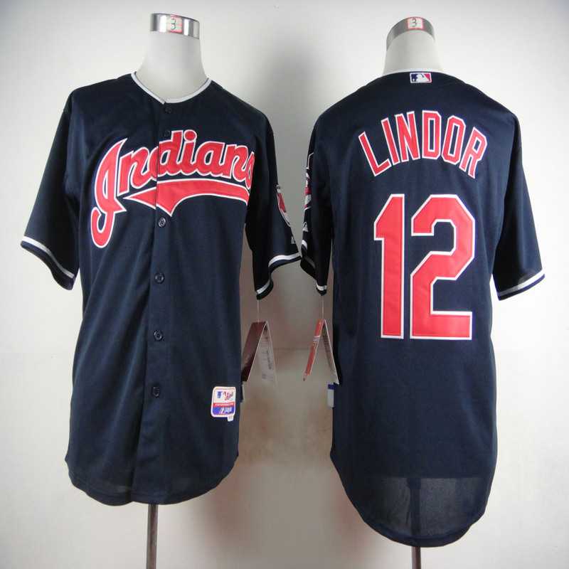 Cleveland Indians #12 Lindor Dark Blue Cool Base Jerseys,We sell and wholesale Cleveland Indians #12 Lindor Dark Blue Cool Base Jerseys on line form chian!