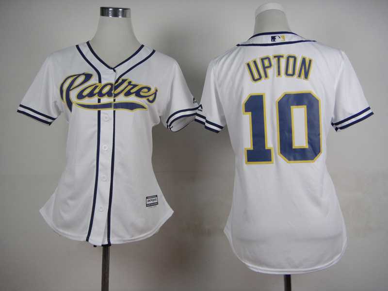 Womens San Diego Padres #10 Justin Upton 2015 White Cool Base Jerseys,We sell and wholesale Womens San Diego Padres #10 Justin Upton 2015 White Cool Base Jerseys on line form chian!