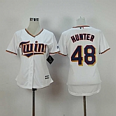 Womens Minnesota Twins #48 Torii Hunter 2015 White Majestic Stitched Jerseys