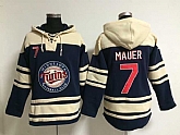 Minnesota Twins #7 Joe Mauer Dark Blue Stitched Hoodie,baseball caps,new era cap wholesale,wholesale hats