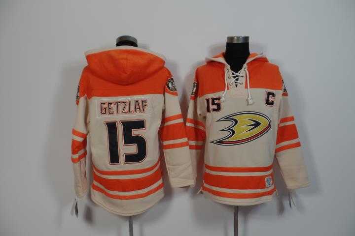 Anaheim Ducks #15 Ryan Getzlaf Cream Stitched Hoodie,We sell and wholesale Anaheim Ducks #15 Ryan Getzlaf Cream Stitched Hoodie on line form chian!