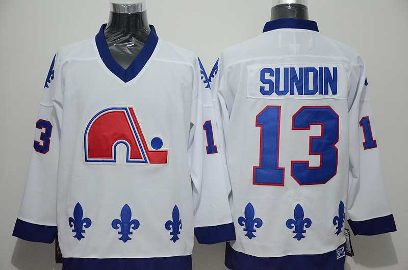 Quebec Nordiques #13 Sundin White CCM Throwback Jerseys,We sell and wholesale Quebec Nordiques #13 Sundin White CCM Throwback Jerseys on line form chian!