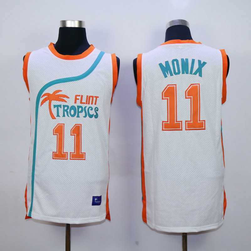 Flint Tropics Semi Pro Movie #11 ED Monix White Jerseys,We sell and wholesale Flint Tropics Semi Pro Movie #11 ED Monix White Jerseys on line form chian!