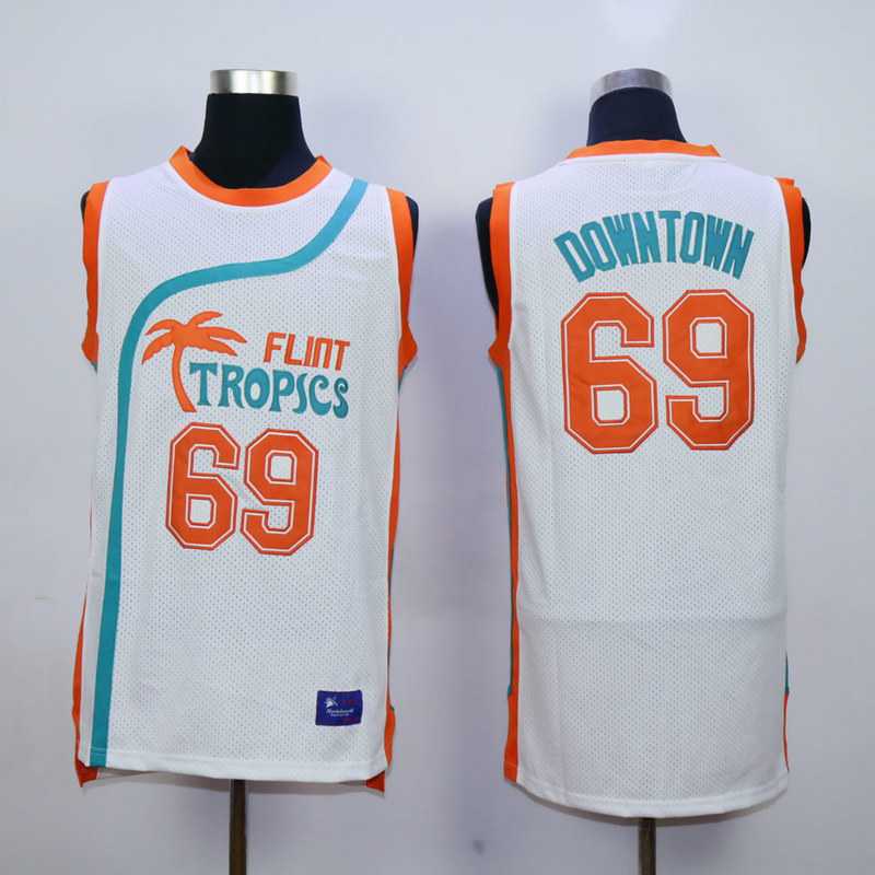 Flint Tropics Semi Pro Movie #69 Downtown White Jerseys,We sell and wholesale Flint Tropics Semi Pro Movie #69 Downtown White Jerseys on line form chian!