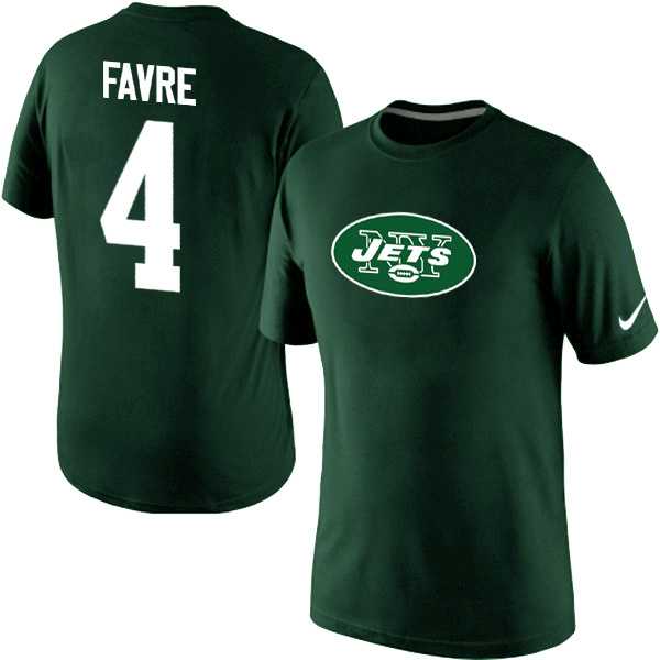 Men Nike New York Jets 4 Brett Favre Name x26 Number T-Shirt Green,We sell and wholesale Men Nike New York Jets 4 Brett Favre Name x26 Number T-Shirt Green on line form chian!