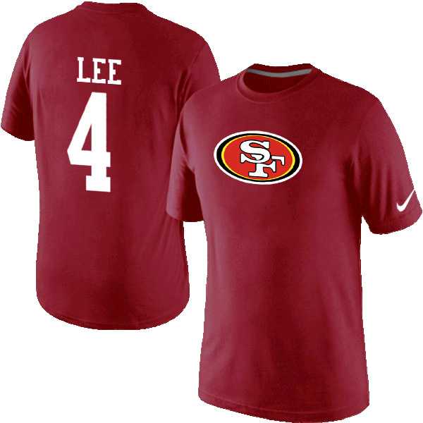 Men Nike San Francisco 49ers 4 LEE Name x26 Number T-Shirt Red,We sell and wholesale Men Nike San Francisco 49ers 4 LEE Name x26 Number T-Shirt Red on line form chian!