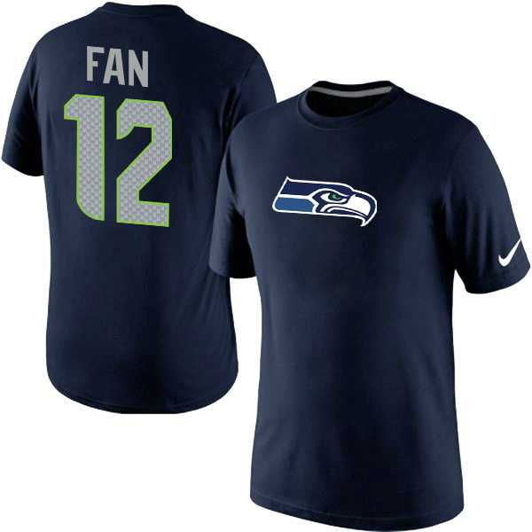 Men Nike Seattle Seahawks 12 Fan Player Name x26 Number T-Shirt D.Blue,We sell and wholesale Men Nike Seattle Seahawks 12 Fan Player Name x26 Number T-Shirt D.Blue on line form chian!