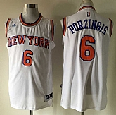 New York Knicks #6 Kristaps Porzingis White Stitched Jerseys,baseball caps,new era cap wholesale,wholesale hats