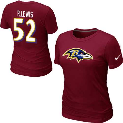 Womens Nike Baltimore Ravens #52 R.LEWIS Name x26  Number Red T-Shirt,We sell and wholesale Womens Nike Baltimore Ravens #52 R.LEWIS Name x26  Number Red T-Shirt on line form chian!