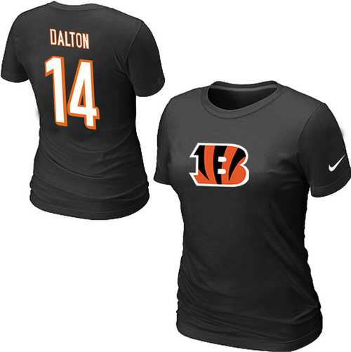 Womens Nike Cincinnati Bengals #14 Andy Dalton Name x26 Number Black T-Shirt,We sell and wholesale Womens Nike Cincinnati Bengals #14 Andy Dalton Name x26 Number Black T-Shirt on line form chian!