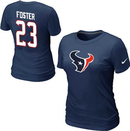 Womens Nike Houston Texans #23 FOSTER Name x26 Number D.Blue T-Shirt,We sell and wholesale Womens Nike Houston Texans #23 FOSTER Name x26 Number D.Blue T-Shirt on line form chian!