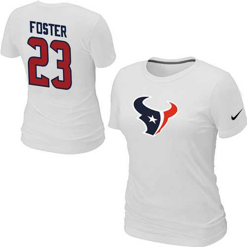 Womens Nike Houston Texans #23 FOSTER Name x26 Number White T-Shirt,We sell and wholesale Womens Nike Houston Texans #23 FOSTER Name x26 Number White T-Shirt on line form chian!