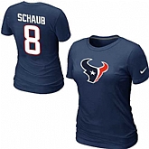 Womens Nike Houston Texans #8 schaub Name x26 Number D.Blue T-Shirt,baseball caps,new era cap wholesale,wholesale hats