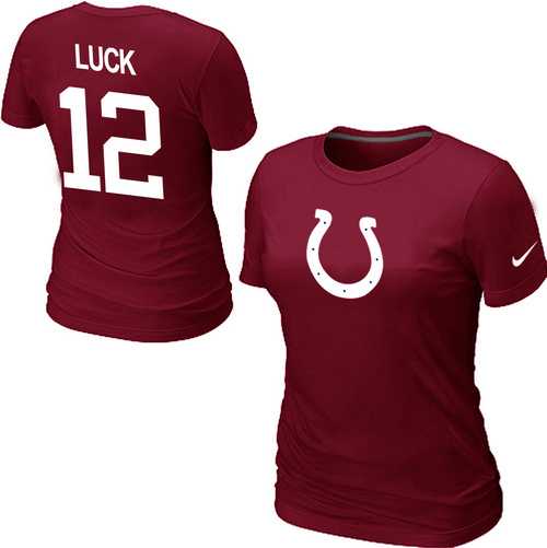 Womens Nike Indianapolis Colts #12 LUCK Name x26 Number Red T-Shirt,We sell and wholesale Womens Nike Indianapolis Colts #12 LUCK Name x26 Number Red T-Shirt on line form chian!