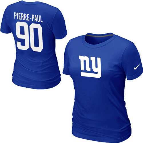 Womens Nike New York Giants #90 Jason Pierre-Paul Name x26 Number Blue T-Shirt,We sell and wholesale Womens Nike New York Giants #90 Jason Pierre-Paul Name x26 Number Blue T-Shirt on line form chian!
