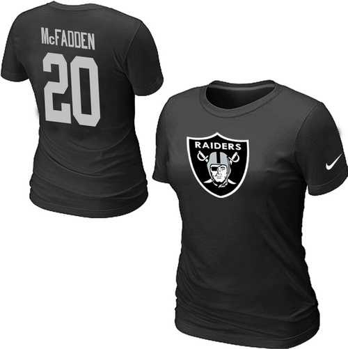 Womens Nike Oakland Raiders #20 Darren McFadden Name x26 Number Black T-Shirt,We sell and wholesale Womens Nike Oakland Raiders #20 Darren McFadden Name x26 Number Black T-Shirt on line form chian!