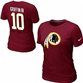 Womens Nike Washington Redskins #10 Robert Griffin III Name x26 Number Red T-Shirt,baseball caps,new era cap wholesale,wholesale hats