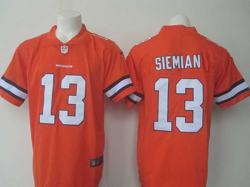 Nike Limited Denver Broncos #13 Siemian Orange Men's 2016 Rush Stitched NFL Jersey,We sell and wholesale Nike Limited Denver Broncos #13 Siemian Orange Men's 2016 Rush Stitched NFL Jersey on line form chian!