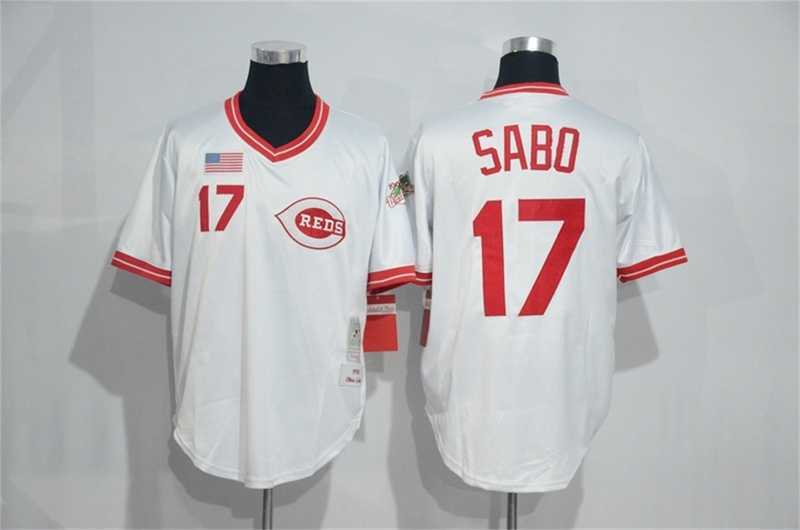 Cincinnati Reds #17 Chris Sabo Mitchell And Ness White Throwback Stitched Pullover Jersey,We sell and wholesale Cincinnati Reds #17 Chris Sabo Mitchell And Ness White Throwback Stitched Pullover Jersey on line form chian!