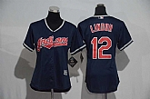 Women Cleveland Indians #12 Francisco Lindor Navy Blue New Cool Base Stitched Baseball Jersey,baseball caps,new era cap wholesale,wholesale hats