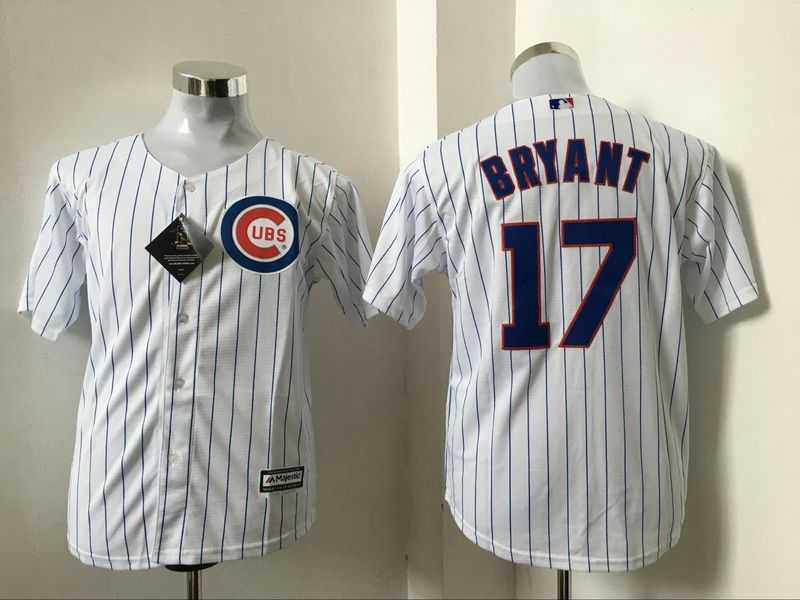 Youth Chicago Cubs #17 Kris Bryant White (Blue Strip) New Cool Base Stitched Baseball Jersey,We sell and wholesale Youth Chicago Cubs #17 Kris Bryant White (Blue Strip) New Cool Base Stitched Baseball Jersey on line form chian!