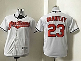 Youth Cleveland Indians #23 Michael Brantley White New Cool Base Stitched Baseball Jersey,baseball caps,new era cap wholesale,wholesale hats