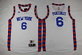 Youth New York Knicks #6 Kristaps Porzingis White Stitched Jersey