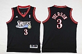 Youth Philadelphia 76ers #3 Allen Iverson Black Swingman Throwback Stitched NBA Jersey,baseball caps,new era cap wholesale,wholesale hats