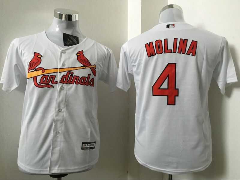 Youth St. Louis Cardinals #4 Yadier Molina White New Cool Base Stitched Baseball Jersey,We sell and wholesale Youth St. Louis Cardinals #4 Yadier Molina White New Cool Base Stitched Baseball Jersey on line form chian!