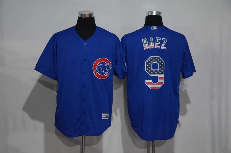 Chicago Cubs #9 Javier Baez Blue USA Flag Fashion Stitched Baseball Jersey,We sell and wholesale Chicago Cubs #9 Javier Baez Blue USA Flag Fashion Stitched Baseball Jersey on line form chian!
