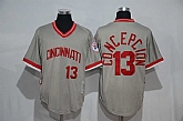 Cincinnati Reds #13 Concepcion Mitchell And Ness Gray Pullover Stitched Jersey,baseball caps,new era cap wholesale,wholesale hats