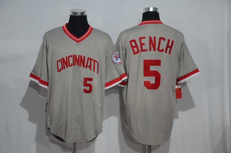 Cincinnati Reds #5 Johnny Bench Mitchell And Ness Gray Pullover Stitched Jersey,We sell and wholesale Cincinnati Reds #5 Johnny Bench Mitchell And Ness Gray Pullover Stitched Jersey on line form chian!