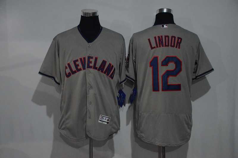 Cleveland Indians #12 Francisco Lindor Gray Flexbase Collection Stitched Baseball Jersey,We sell and wholesale Cleveland Indians #12 Francisco Lindor Gray Flexbase Collection Stitched Baseball Jersey on line form chian!