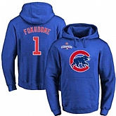 Glued Chicago Cubs #1 Kosuke Fukudome Blue 2016 World Series Champions Primary Logo Pullover MLB Hoodie,baseball caps,new era cap wholesale,wholesale hats