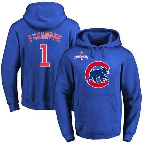 Glued Chicago Cubs #1 Kosuke Fukudome Blue 2016 World Series Champions Primary Logo Pullover MLB Hoodie,We sell and wholesale Glued Chicago Cubs #1 Kosuke Fukudome Blue 2016 World Series Champions Primary Logo Pullover MLB Hoodie on line form chian!