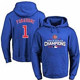 Glued Chicago Cubs #1 Kosuke Fukudome Blue 2016 World Series Champions Pullover MLB Hoodie,baseball caps,new era cap wholesale,wholesale hats