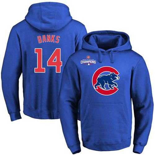 Glued Chicago Cubs #14 Ernie Banks Blue 2016 World Series Champions Primary Logo Pullover MLB Hoodie,We sell and wholesale Glued Chicago Cubs #14 Ernie Banks Blue 2016 World Series Champions Primary Logo Pullover MLB Hoodie on line form chian!