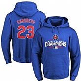 Glued Chicago Cubs #23 Ryne Sandberg Blue 2016 World Series Champions Pullover MLB Hoodie,baseball caps,new era cap wholesale,wholesale hats