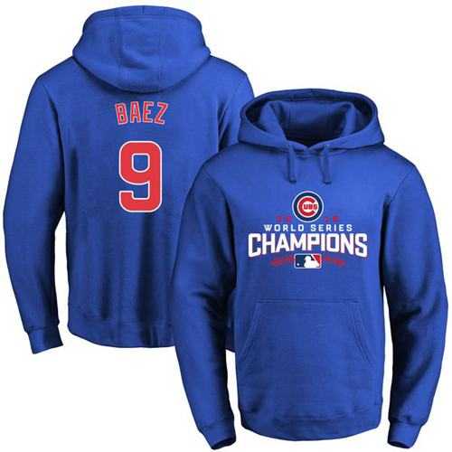 Glued Chicago Cubs #9 Javier Baez Blue 2016 World Series Champions Pullover MLB Hoodie,We sell and wholesale Glued Chicago Cubs #9 Javier Baez Blue 2016 World Series Champions Pullover MLB Hoodie on line form chian!